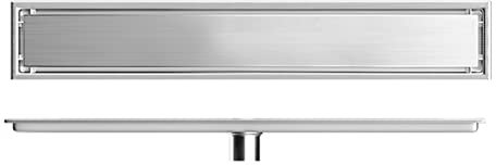 Wisecoco Caniveau De Douche, Drain De Sol Rectangulaire avec Accessoires, Drain Linéaire De Douche en Acier Inoxydable avec Grille De Couverture Amovible pour Hôtel De Cuisine