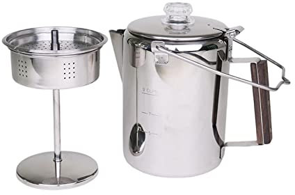 Kaffee-Perkolator-Kochfeld für Feuer, 9-Tassen-Camping-Kaffeekanne, Kaffeezubereitungstopf, Herd-Perkolator-Kaffeekanne für Outdoor-Reisen nach Hause