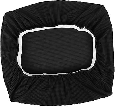 Chair Covers: Elastic Stretch Piano Bench Cover, Washable and Soft Polyester, Full-Wrapped Rectangular Stool Protector for Home and Office, Black