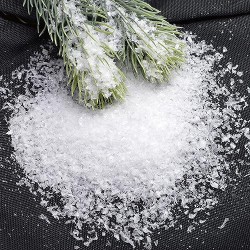 Wambere 2 Packung Kunstschnee,20g je Packung,Weihnachtssimulation Schneepulver Kunstschnee,Kristallschnee zum Dekorieren und Basteln,Weinachten Dekoschnee Pulverschnee,Christbaumschmuck Schnee,5mm