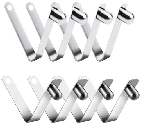 INCREWAY Zeltstangen-Clips, 8 Stück, Kajak-Paddel-Feder-Clips, Edelstahl, Zeltstange, Druckknopf-Federklemmen für Camping, Kajak, Paddel, Zeltstange, 8 mm + 6 mm