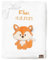 Be Mammy Personalisierte Babydecke mit 3D Applikation Warme Kuscheldecke mit Namen und Geburtsdatum; Perfektes Baby Geschenk; Blanket; Krabbeldecke BE20-280 (Weiß - Fuchs)