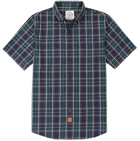 Dubinik® Chemise Homme Manches Courtes Carreaux De Travail Poche Casual Été Chemisette Homme Bouton Chemise Carreaux Homme