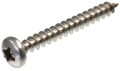 SECCARO Spanplattenschraube Halbrundkopf 6 x 50 mm, Edelstahl V2A VA A2, Holzschraube mit Vollgewinde, Kreuzschlitz/PZ, 100 Stück
