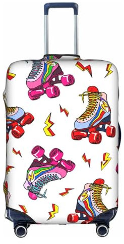 Elastische Zugstange mit Libellen-Motiv, Reisekoffer-Schutz, einzigartig gestalteter Handgepäck-Schutz, Farbiger Rollschuh-Druck, 80