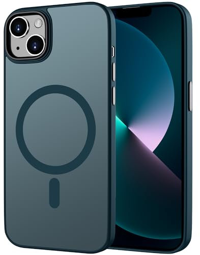 ORDA Magnetic for iPhone 13 case Compatible with MagSafe for iPhone 13 case with Anti-Fingerprint Protective Cover Frosted Translucent Matte for 6.1 inch - Navy Blue