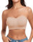 WOWENY Trägerloser Bandeau BH Hautfarben Damen ohne Bügel Tube Top Nahtlos Gepolsterter Bralette mit Durchsichtigen Trägern Rutschfestes Silikon[Beige,