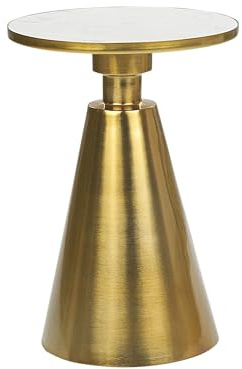 Beistelltisch aus Metall Marmor gold / weiß rund ⌀ 35 cm elegant Andres