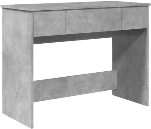 vidaXL Schminktisch mit Spiegel, Frisiertisch mit Stauraum, Kosmetiktisch für Schlafzimmer, Tisch Schminkspiegel Frisierkommode, Modern, Betongrau