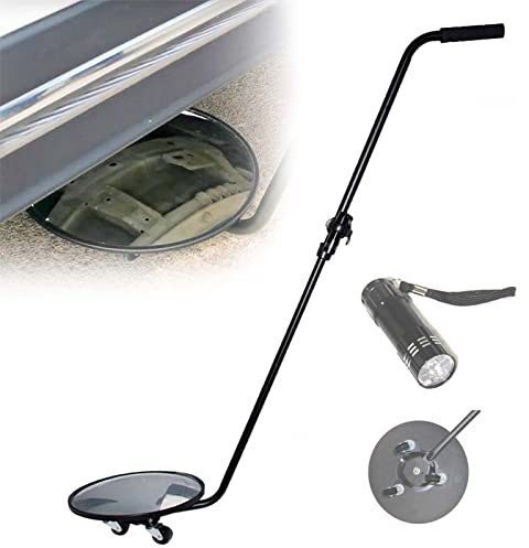 30 × 30 cm Inspektionsspiegel für die Fahrzeugunterseite, Teleskop-Erkennungslinse für Autos, Inspektionsrundspiegel, 360°-Reparaturwerkzeug, Handspiegel mit Teleskoparm