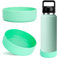Linkidea Étui pour Bouteille d'eau Compatible avec la Bouteille d'eau Yeti Rambler 26 oz, Yonder 34 oz, étui de Base antidérapant en Silicone pour Bouteille d'eau (Vert Clair)