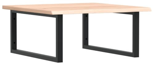 vidaXL Waschtischplatte mit Halterung, Holzplatte Waschtischkonsole Wandmontage, Waschbeckenplatte Wandkonsole Wandregal, Stahl Massivholz Eiche