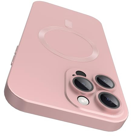 VCGFJD Magnetic for iPhone 14 Pro Max Case with Camera Lens Protector [Compatible with Magnetic], Matte Metallic Lustre Slim Soft TPU Bumper Shockproof Phone Case for iPhone 14 Pro Max 6.7 -Pink