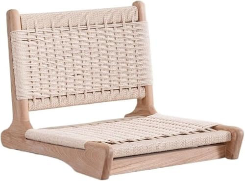 Yoeoefuo Bodenstuhl Floor Chair Tatami Lehrstuhl Minimalistisch Design Holzstuhl Vintage-Stuhl Japanischer Beinloser Meditationsstuhl Mit Rückenlehne Entspannungsstuhl Balkonstuhl Indoor Möbel
