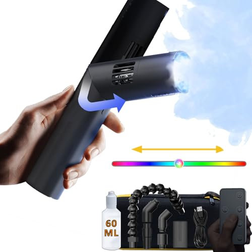 COLBOR CF5 Mini Nebelmaschine Mini-Tragbare Nebelmaschine mit Flüssigkeit, Kabelloser Fernbedienung, 40W RGB LED,Kann für Fotografie, Hochzeiten-Rauch,Party,DJ Halloween (schwarz)