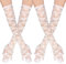 ZYKORT Lange Spitze Handschuhe, Braut Handschuhe für Hochzeit Abendessen Parteien, Floral Spitze Handschuhe für Abendessen Parteien Tanz Cosplay 1920s Spitze Oper (Weiß)