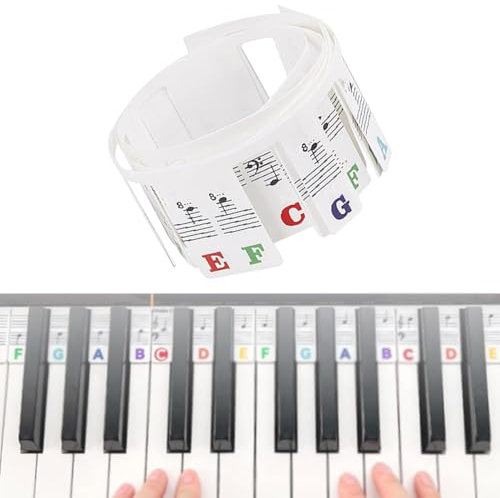 Reutilizable Piano de Teclas Notas,Pegatina Notas Piano,Etiquetas Pegatinas Teclado Piano,Etiquetas de Notas de Teclado,Etiquetas de Notas de Teclado de Piano,88 Teclas Pegatinas Piano Extraíble