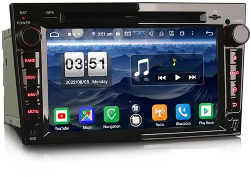 7 Zoll 8-Kern Android 14 Autoradio mit GPS Für Opel Astra H Corsa D Corsa C Vectra Zafira Meriva DVD CD Bluetooth 5.0 WiFi CarPlay Android Auto Lenkradsteuerung DAB+ DSP NAVI 4GB RAM 64GB ROM
