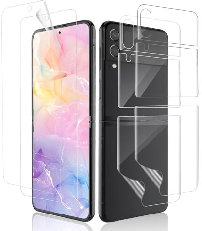 Cable Leader 2+2 Stück TPU Schutzfolie für Panzerglas für Samsung Galaxy Z Flip 3 5G, Bruchsicher Galaxy Z Flip 3 Folie, Hohe Transparenz Hochempfindliche Z Flip 3 5G Schutzglas Displayschutzfolie