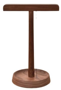 QAZWZG Kopfhörer-Halter Massivholz-Dual-Kopfhörerhalter, Holzkopf-montierter Headset-Ständer, Aufhänger, Desktop-Halterung mit Aufbewahrungsbasis Für Zuhause, Desktop(Deep Brown)
