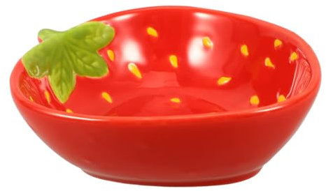 PartyKindom platos de fresa tazón de frutas para postre tazón para servir merienda cuencos de frutas servicio cuenco con forma de fruta cuenco con forma de fresa fruteros cocina cerámica rojo