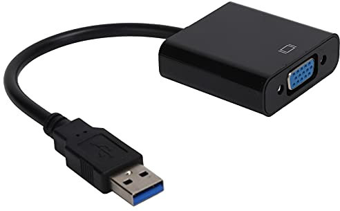 Haofy USB3.0 -zu VGA -Konverter Externer Grafikkarte 1080p HD Adapterkabel für PC, TV, TV, (Black)