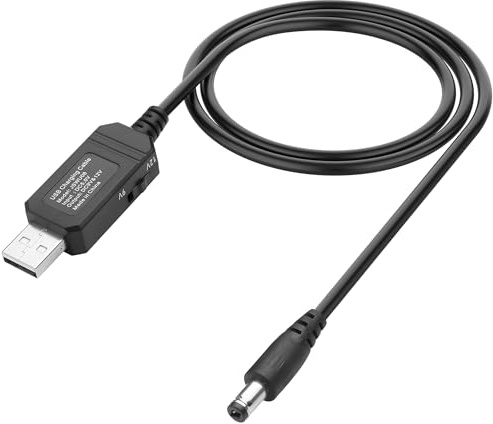 JSADZKJ Cable elevador USB 5V a 9V/12V DC,cable de alimentación elevador USB 5V a DC5521 9V/12V con interruptor,cable elevador de voltaje Tipo A para cámara, router-1m/3,28pies (DC5521)
