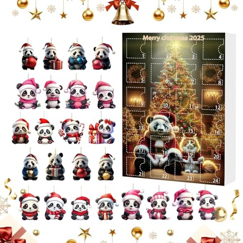 Panda Weihnachtsdekoration 2D Acryl Niedlicher Panda Weihnachtsschmuck