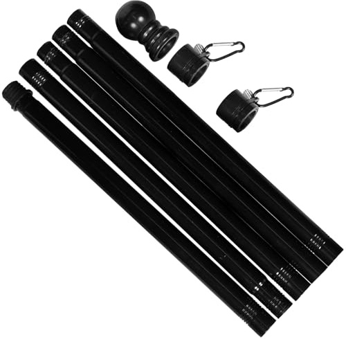 Anneome Edelstahl Fahnenmast mit Segmenten Drehbarer und Rostfreier Outdoor Flaggenmast Stabiler Schwerer Flaggenständer für Garten Balkon und Wandmontage Schwarzer Kopf