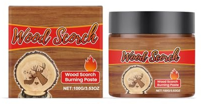 KOAHDE Holzbrennpaste, Holzmarker, Brandmalerei, Holzpaste, Flammenpasten für Brandmalerei, Zubehör, zum Zeichnen und Basteln, geeignet für Anfänger, 100 g