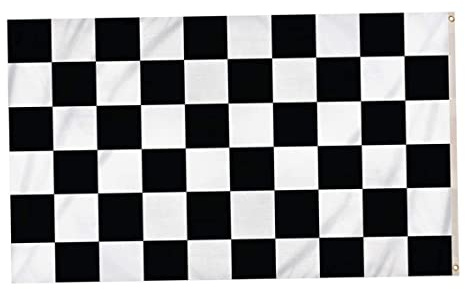 Drapeaux de course et blanc, drapeau à damier de course, bannières noires et blanches avec œillets métalliques pour événements sportifs, 150 x 90 cm, décorations bannières pour