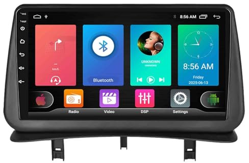 Android 15 Radio Coche para Renault Clio 3 2005-2014 con Wireless Carplay y Android Auto, Pantalla Táctil HD de 9 Pulgadas GPS/Bluetooth/EQ(4core (2G+32G))