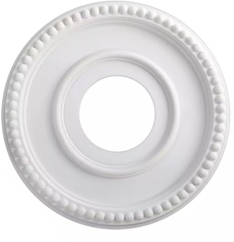 Deckenmedaillon, 32,4 cm, weiße PU-dekorative Abdeckplatte für Lüfter und Leuchten, Retro, runder Baldachin bis zur Decke