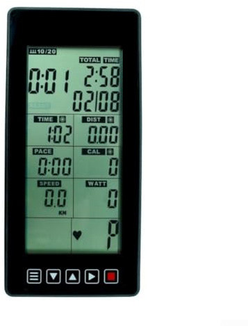 Exercise Bike Monitor With Auto-scan For Stationary Bike, Elliptical Trainer And Rowing Machine, Black Plastic Speedometer Computer Tracking Time, Speed, Distance And Calories, 82x175x32mm