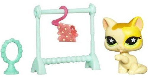 Hasbro Littlest Pet Shop Sassiest Cat mit Spiegel und Kleiderstange #832