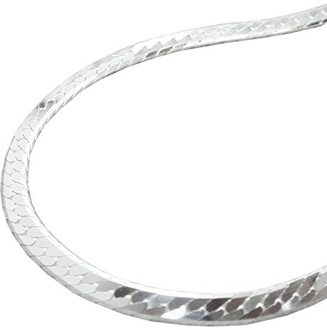 Halskette Silberkette 925 Silber Damen Panzerkette flach 42 cm x 3 mm Anhängerkette