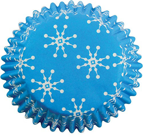 PME Backförmchen für Cupcakes aus Papier mit Schneeflocken, Mini-Format, 100er Pack, Kunststoff, Mehrfarbig, 7 x 7 x 2.8 cm, 100-Einheiten