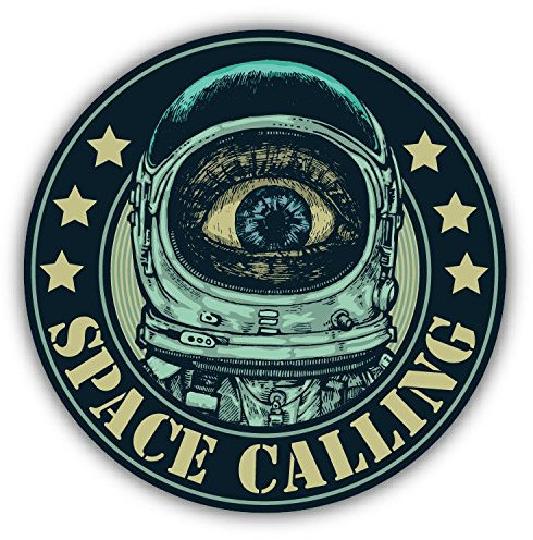 Space Calling Emblem Astronaut Hochwertigen Auto-Autoaufkleber 12 x 12 cm