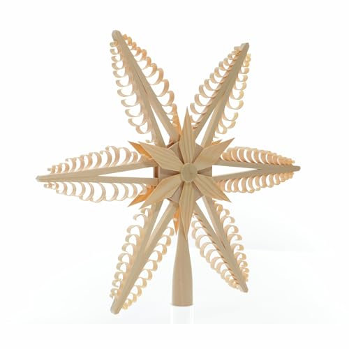 Rudolphs Schatzkiste Baumschmuck Christbaumspitze Mitte mit Holzstern(Beidseitig) BxHxT=31x31x4cm NEU Weihnachten Christbaum Baum Spitze Holzschmuck Holz Seiffen Erzgebirge Dekoration