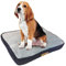 Ellie-Bo Hundebett für Innen, Matratze weich und waschbar, Bezug: Kunstfell, Seiten aus Kordsamt, Füllung: Polyesterfaser, für 122-cm-Hundekäfig, Größe XXL: 117 x 75 x 10 cm, in Blau und Grau