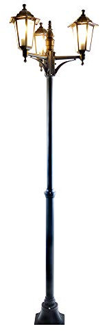 LED Stehleuchte XXL 200cm Kingston Kandelaber Außenleuchte Standlampe Aluminium E27-6Watt (schwarz)