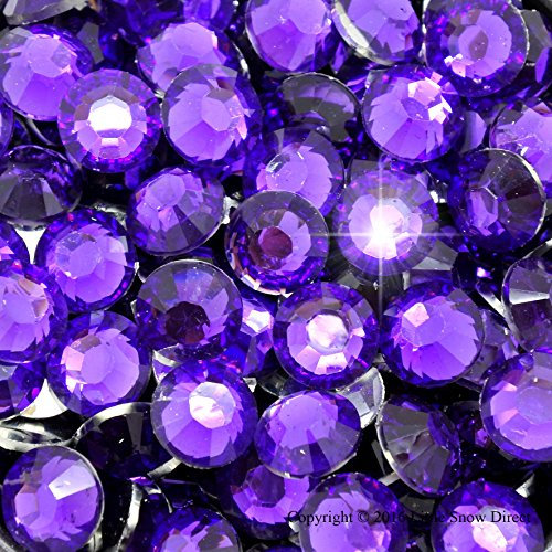 Little Snow Direct® Pack of 1000 Resin Crystal Flat Back Rhinestones Diamante Gems Nail Art & Crafts (Purple, 2mm)