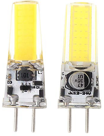 GRV GY6.35 2508 COB 4W DC12~24 V armario LED silicona lámpara colgante de cristal 35W halógena Bombilla de la pista, Cool White, Pack de 2