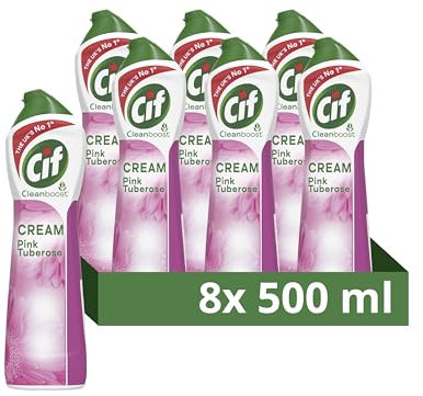Cif Pink Tuberose Cream Cleaner, 500 ml, (Pack of 8)