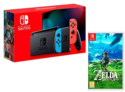Nintendo Switch console Rouge/Bleu Néon 32Go [Nouveau modèle] + The Legend of Zelda: Breath of the Wild