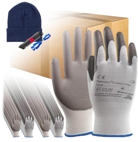 KCL 100 Paar, Gr. 10, Camapur Comfort 619 Schutzhandschuh + gratis Zubehör, aus Kunststoff, Art.-Nr. 061910141E | Schutzhandschuh | Montagehandschuh