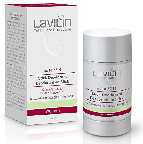 Lavilin Déodorant Stick pour Aisselles pour Femmes - Protection 72-Heures - Le moyen ultime et différent de prévenir les odeurs désagréables - Sans alcool, sans paraben et sans aluminium - Sans cruaut