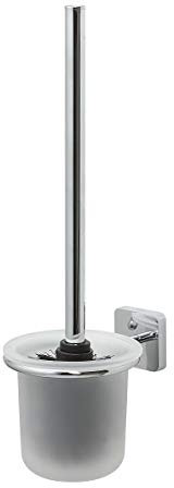 Tiger Onu Toilettenbürste, WC-Bürste aus verchromten Edelstahl, Glaseinsatz gefrostet