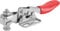 KIPP Schnellspanner horizontal mit waagrechtem Fuß - M4x20 Kniehebelspanner für Werkbänke, Maschinenbetrieb und Schweißarbeiten - Anti Rutsch Klemmspanner - L=79mm - 1 Stück