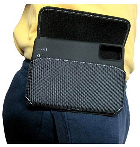Mgbca Nylon Zerolemon Note 10+ Plus, Note 10 Phone Pouch, Rugged Phone Belt Holder, W/Fixed Holster Belt Clip, Magnetic Closure, for Compatible Zerolemon Battery Case (Black- Sideways)